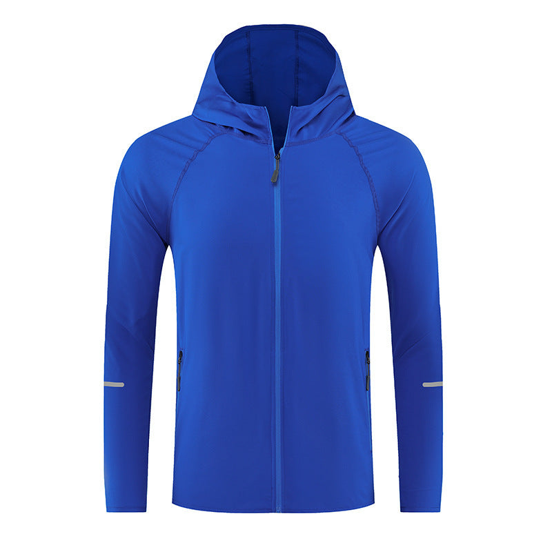 Summer Couple Running Jacket Sports Hooded Sun Protection Clothing Quick-drying