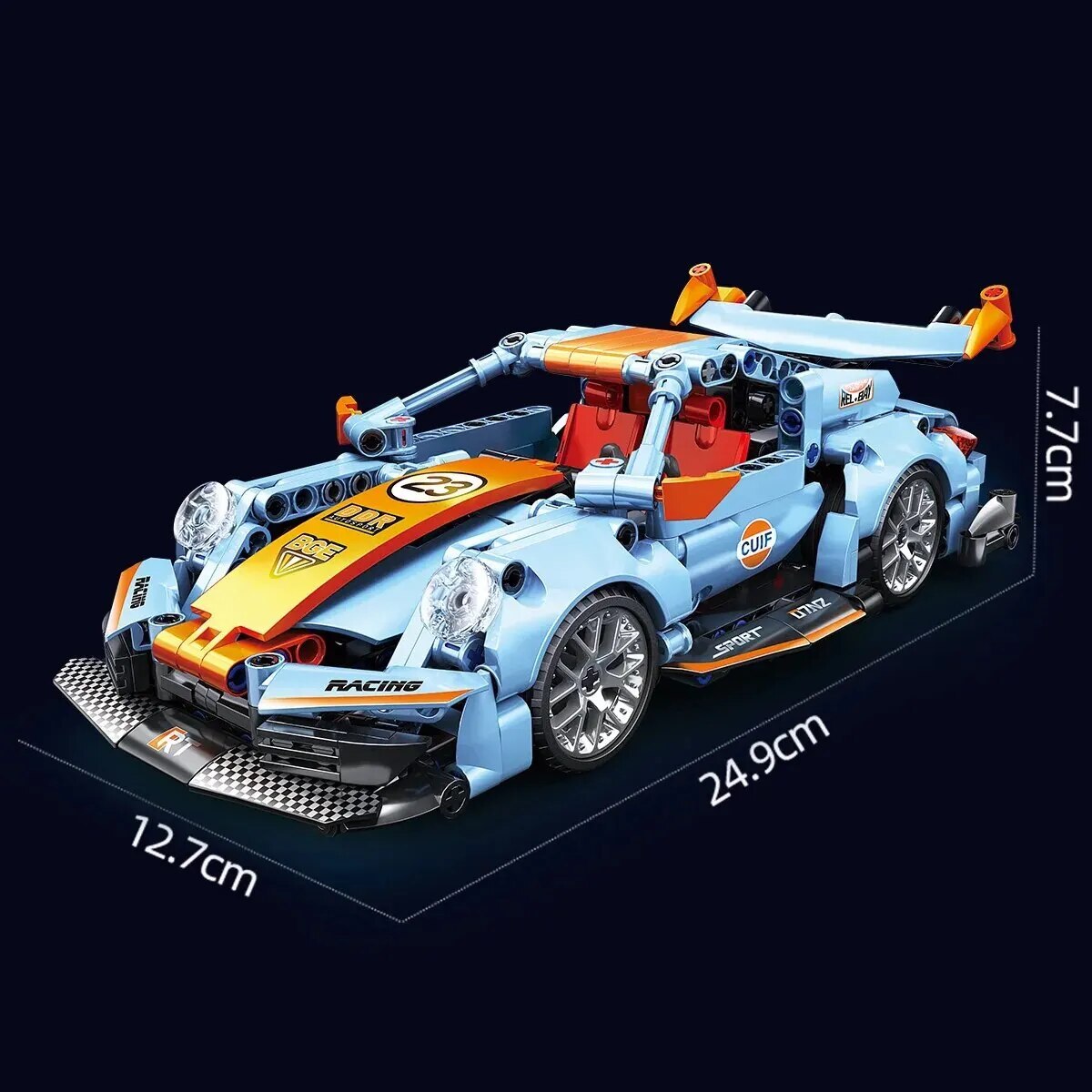 Racing Puzzle High Difficulty Children And Boys Rebound Car Technology Parts 523pcs Sports Car Assembly Block Toys
