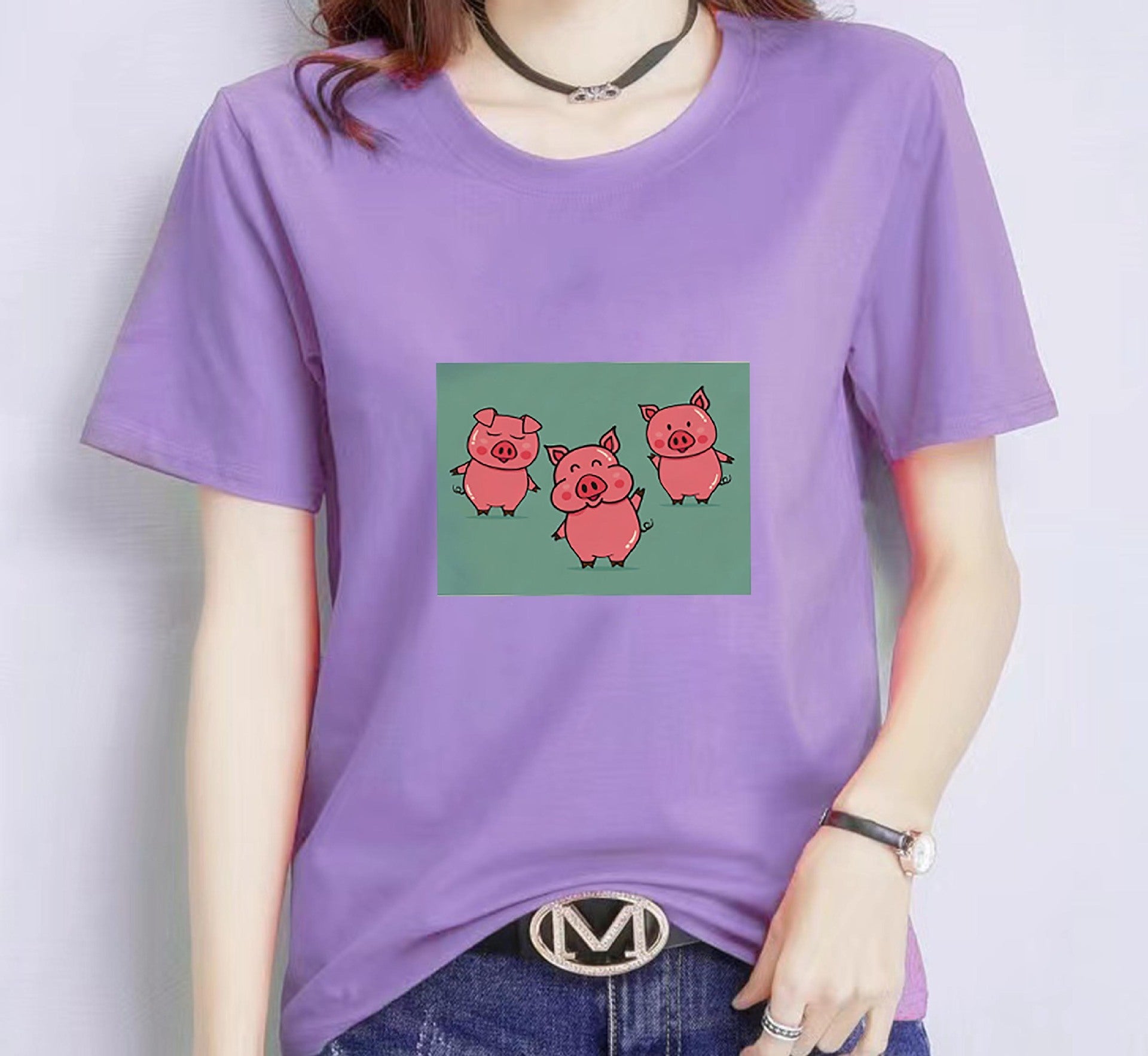 Fashionable Loose Fit Printed T-Shirt for Women – Casual Summer Top