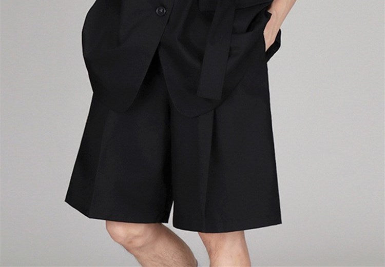 Men's Fashion Casual Short Sleeve Suit Coat Set