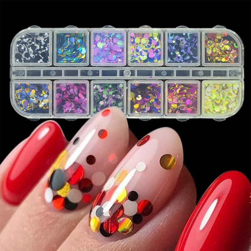 1 Set Mixed Color 3D Ultrathin Sequins Nail