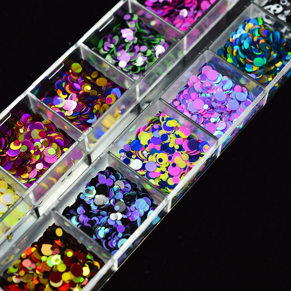 1 Set Mixed Color 3D Ultrathin Sequins Nail