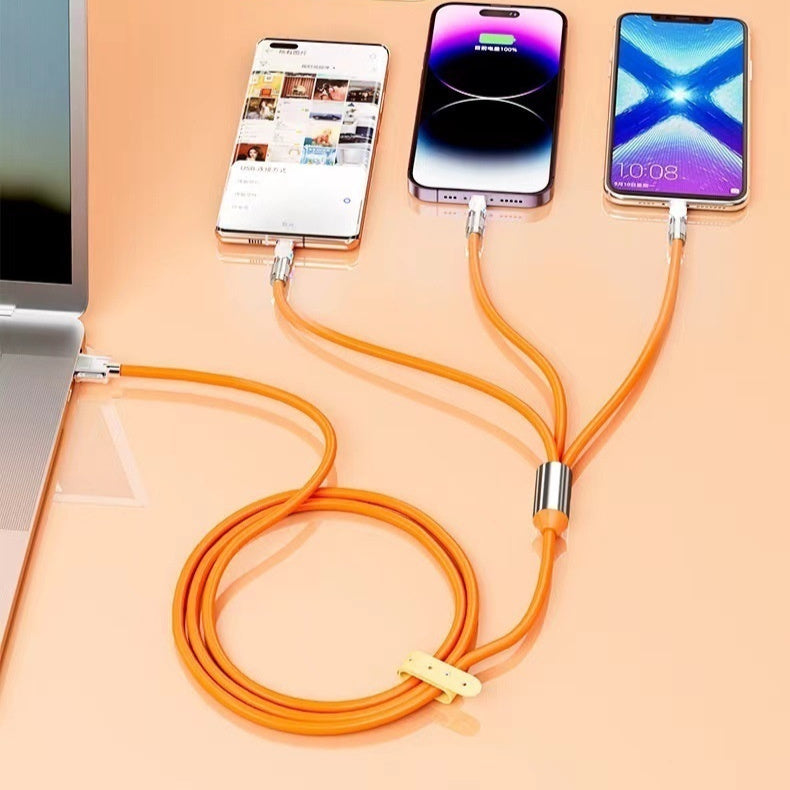 Fast Charging Rotating One-to-three Mobile Phone Charging Cable