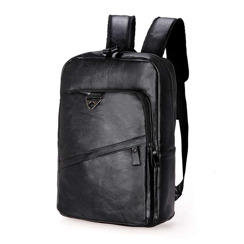 Korean Style PU Leather Unisex Backpack For Travel