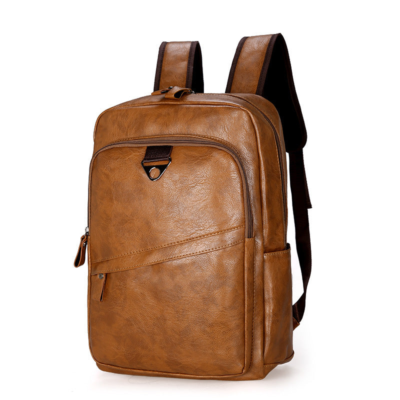 Korean Style PU Leather Unisex Backpack For Travel