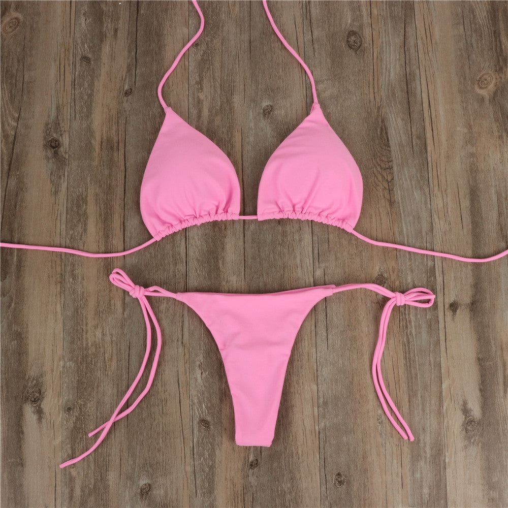 Women's Solid Color Two Piece Bikini Milk Silk Regular