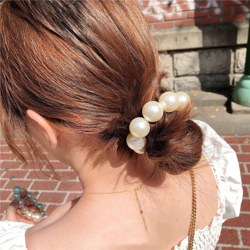 Two-purpose Big Pearl Hair Band And Ponytail
