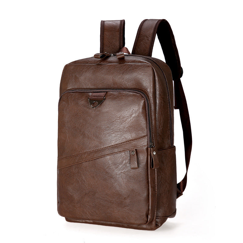 Korean Style PU Leather Unisex Backpack For Travel