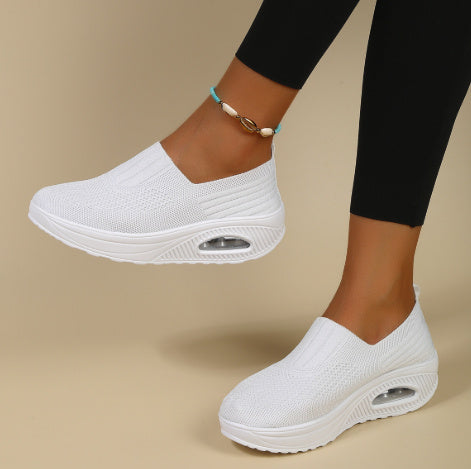New Women's Leisure Sports Air Cushion Non-slip Flying Woven Women's Shoes