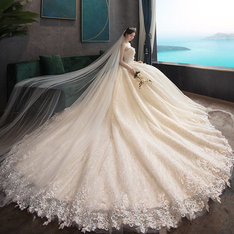 Lightweight Elegant Polyester Fiber Wedding Dress for Going Out