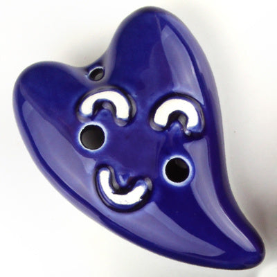 Color Glaze Heart-Shaped Porcelain Flute