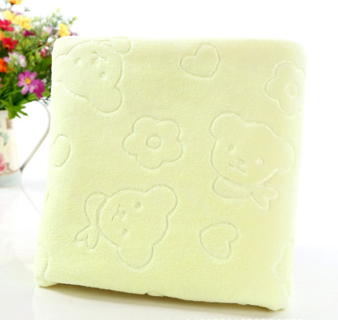 Cartoon Bear Kids’ Large Microfiber Bath & Beach Towel – Absorbent & Soft