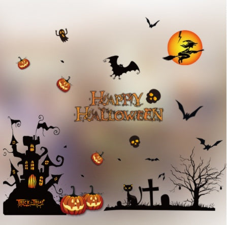 Halloween Color Static Stickers – Removable Window Clings for Party and Home Decorations