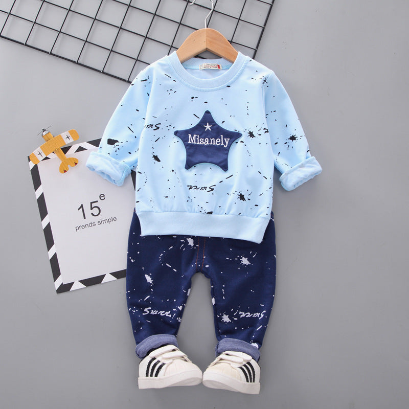Boys' Cotton Lacquered Star Long-Sleeve Suit