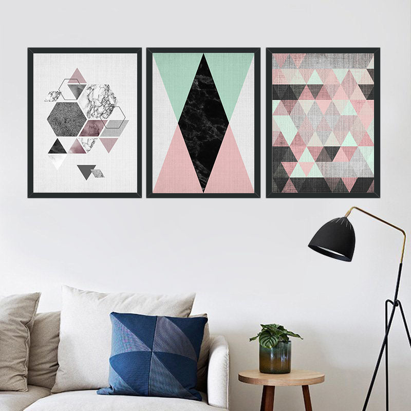 Geometric Canvas Wall Painting – Modern Abstract Art for Home & Office Decor
