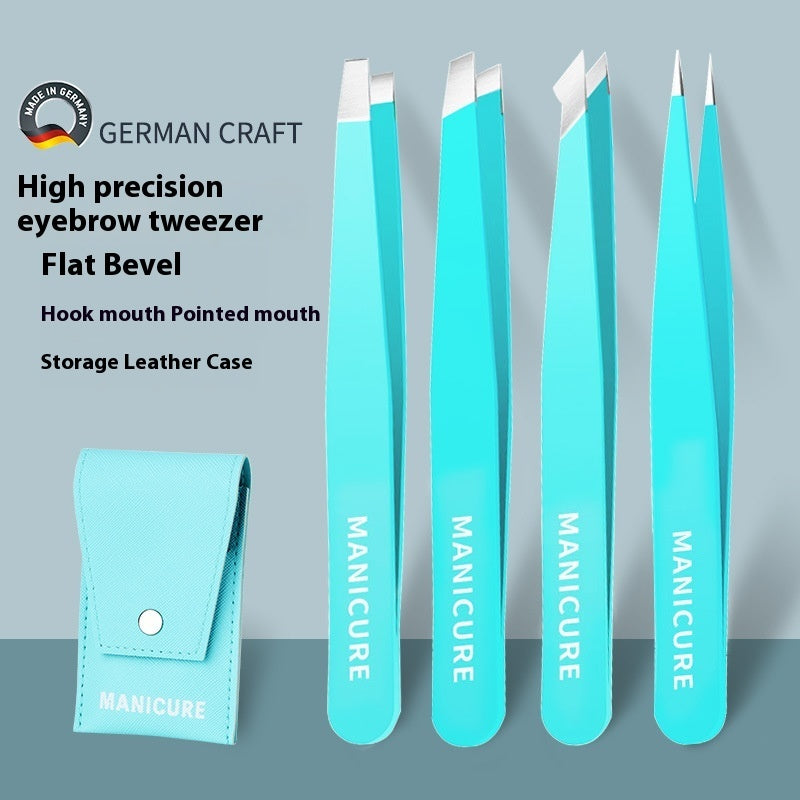 Stainless Steel Eyebrow Tweezers Set – Precision Eye Tail Tools