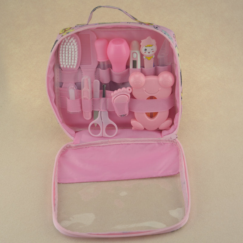 Roadfisher Newborn Baby Care Kit – Nose Cleaner, Medicine Feeder, Earpick, Grooming Bag with Nail Clipper, Toothbrush, Hair Brush, Comb, and Scissors