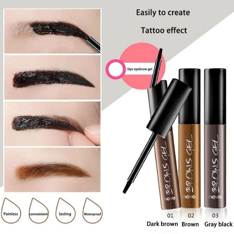 Plastic Eyebrow Tint Gel With Flat Brush Water Resistant