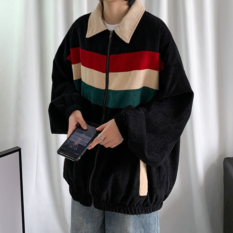 Contrast Color Corduroy Jacket for Men