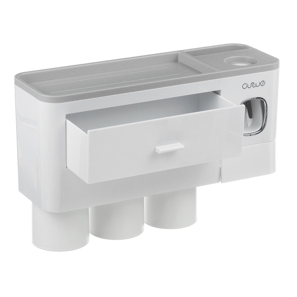 Safe PP Plastic Magnetic Toothbrush Holder With Drawer