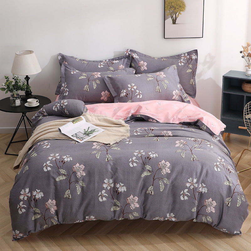 Four-Piece Cotton Bedding Set – Multiple Sizes, Soft and Breathable Home Textile
