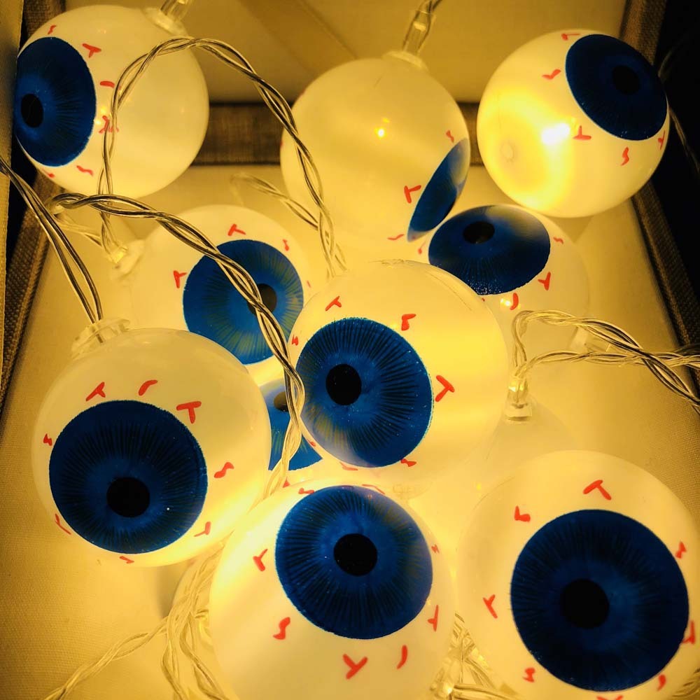 Halloween Skull Pumpkin String Lights – 1.5m Warm White LED Lanterns for Ghost Festival Party Decor