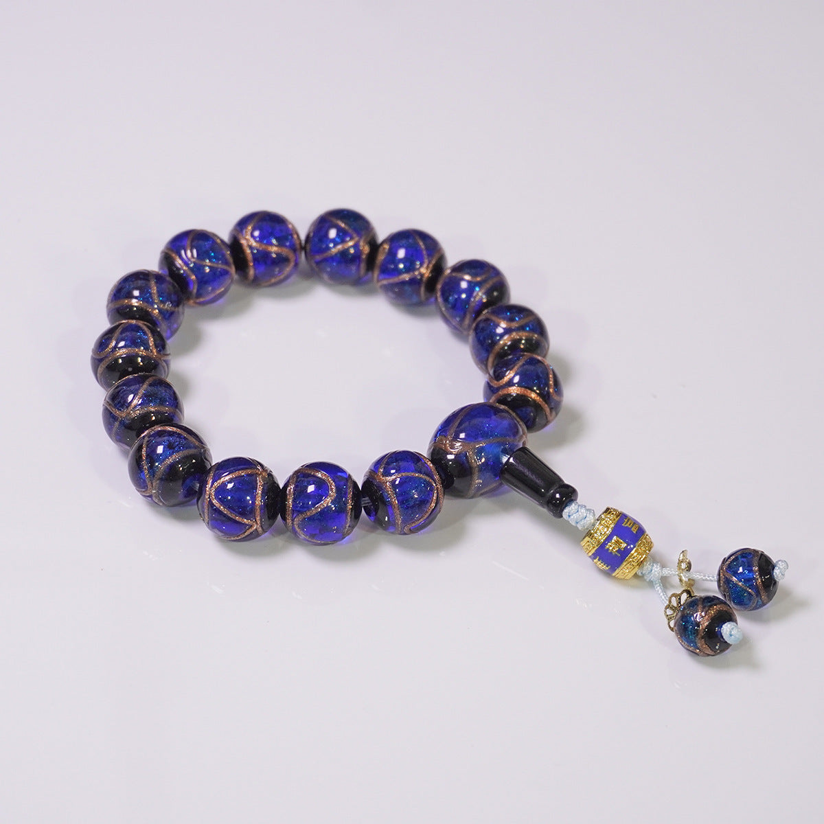 Fragrant Gray Colored Glaze Bracelet Ancient Gold Sand Colored Glaze String