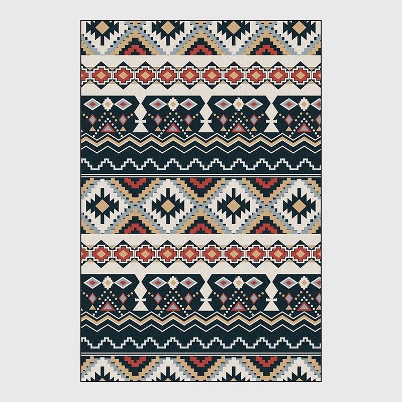 Bohemian Black And White Red Ethnic Style Carpet