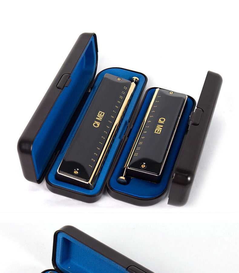Premium Copper-Covered 12-Hole Chromatic Harmonica