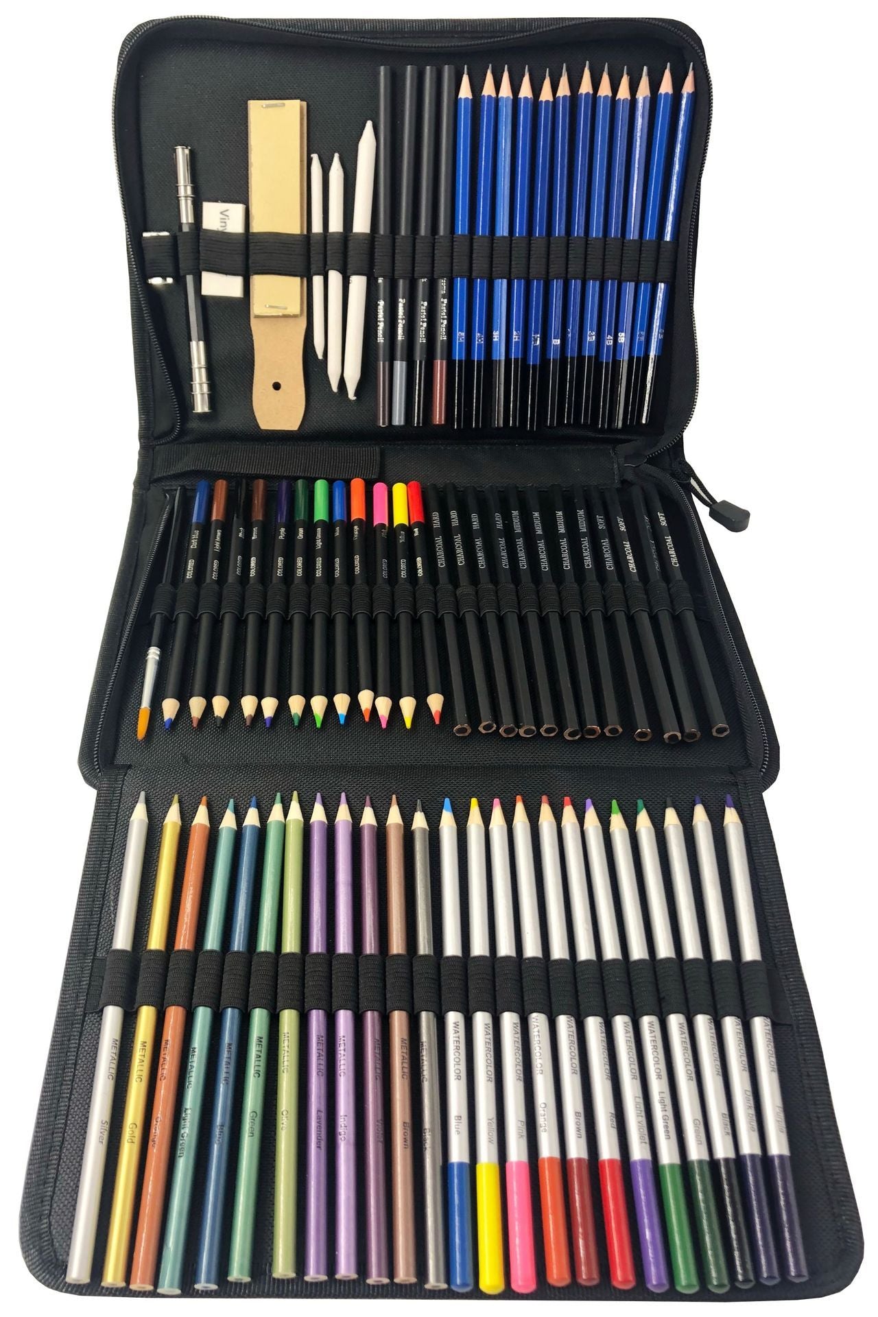 Sketch Drawing Color Pencil Set Charcoal Art Brush Set 72 Piece – Art Supplies for Drawing and Painting