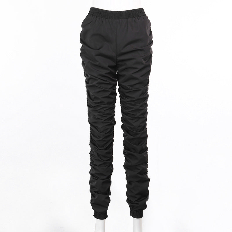 High Waist Guardian Sports Pants – Windbreaker Fabric Tight-Fit Trousers