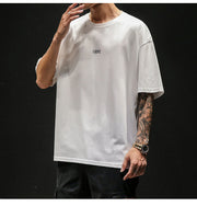 Mens Loose Fit Cotton T Shirt Casual Everyday Solid White
