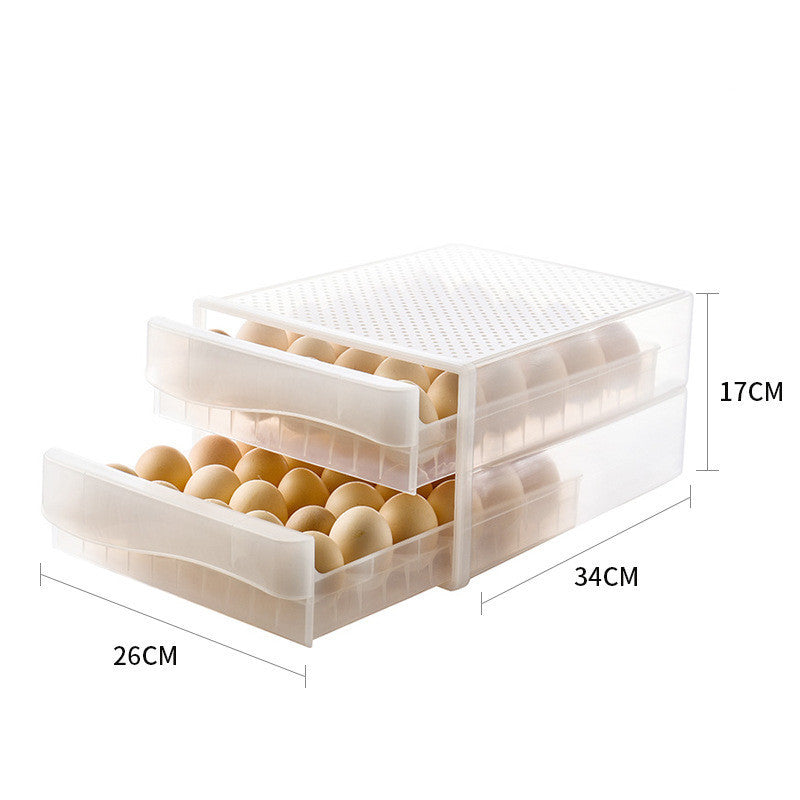 Egg Storage Box with Lid – Stackable Refrigerator Organizer