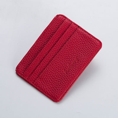 Men's Slim PU Leather Money Clip Wallet Solid Pattern