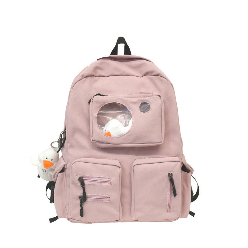 Womens Nylon Student Backpack Large Capacity 56L Bag