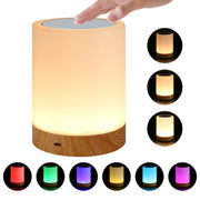 LED Colorful Wood Grain Creative Rechargeable Night Light