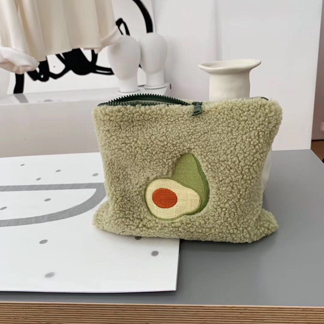 Avocado Lamb Makeup Bag – Cute Portable Cosmetic Pouch