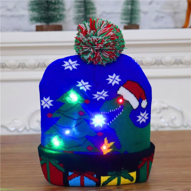 LED Light Up Christmas Knitted Hat Sweater Beanie for Kids and Adults