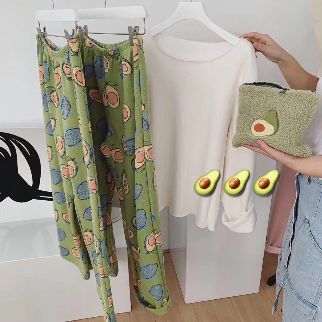 Avocado Lamb Makeup Bag – Cute Portable Cosmetic Pouch