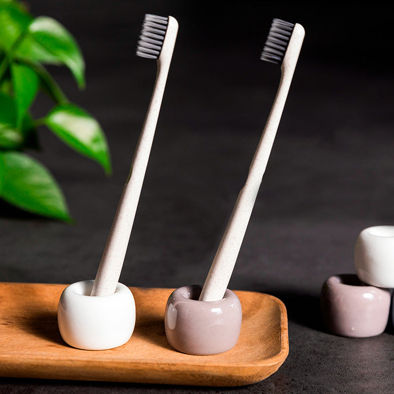 Ceramic Toothbrush Holder – Bathroom Sink Storage Rack