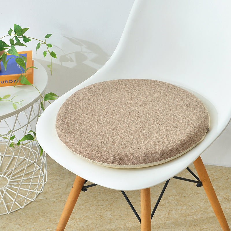 Round Linen Memory Foam Slow Rebound Seat Cushion