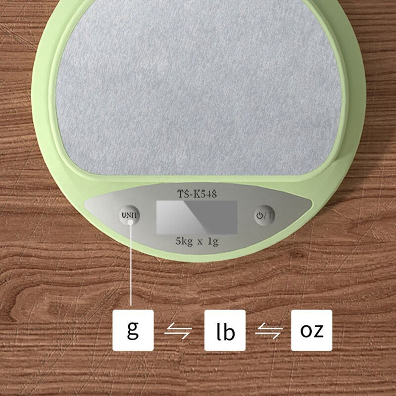Digital Kitchen Scale – 5kg Capacity with LCD Display (Green)
