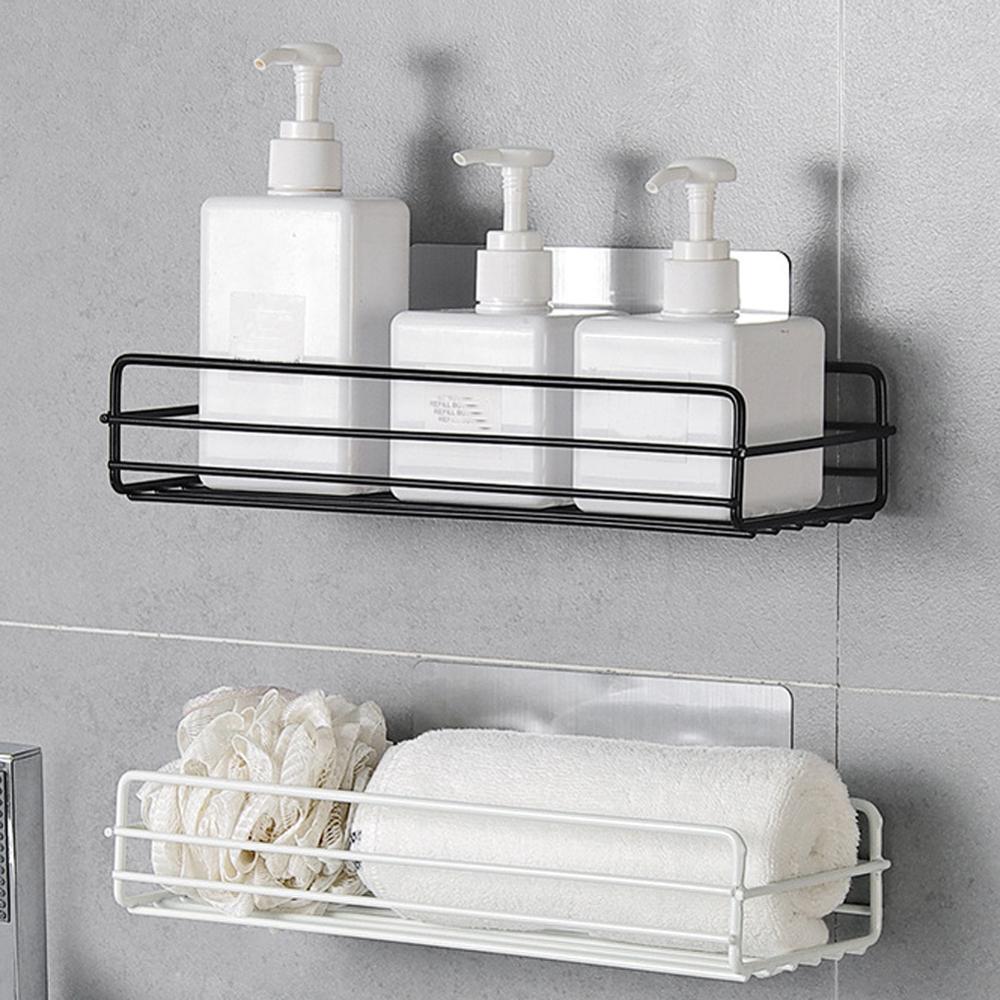 Punch-Free Wall-Mounted Bathroom Shelf – No-Drill Easy Installation Storage Rack