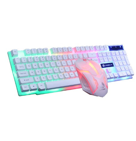 Backlit Keyboard & Mouse Combo – RGB Gaming Set, Adjustable DPI Mouse, Plug-and-Play USB
