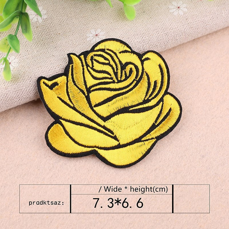 Rose Flower Embroidered Cloth Sticker – Sewing, Clothing, Bag, and Hat Patch