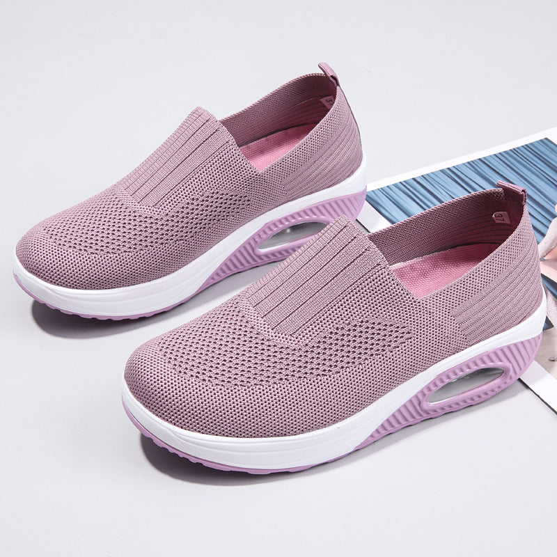 New Women's Leisure Sports Air Cushion Non-slip Flying Woven Women's Shoes