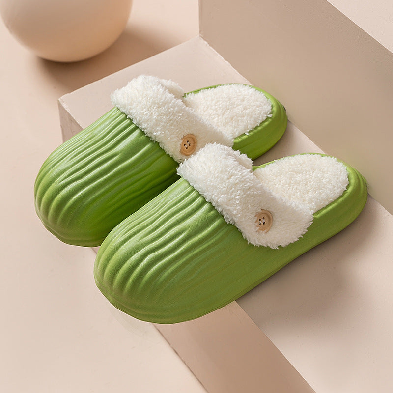 Unisex Detachable Fluffy Slippers With Faux Fur Lining