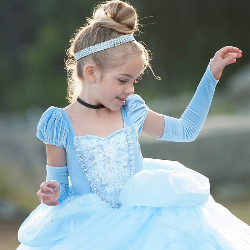 Princess Dress Blue Mesh Skirt