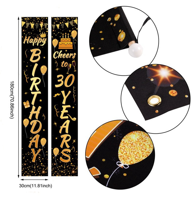 Festive Red Banner Cloth Birthday Party Couplet