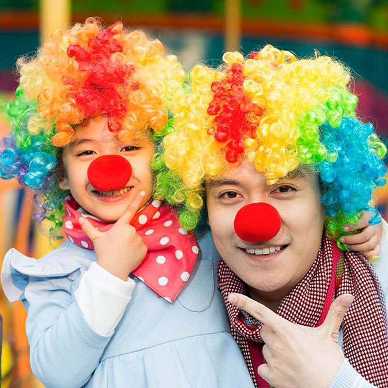 Clown Nose and Wig Set – Funny Red Big Nose Costume Props for Halloween, Children’s Day, and April Fool’s Day